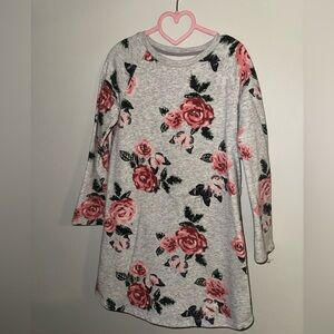 H&M, girls long sleeve floral dress, size 6-8